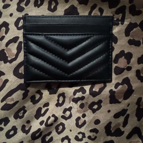 Yves Saint Laurent Black Card Holder with Gold Logo - Picture 2 of 4